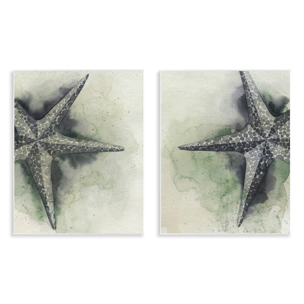 Stupell Industries Detailed Starfish Sand Beach 2 pc Wall Plaque Art Set Design by Grace Popp